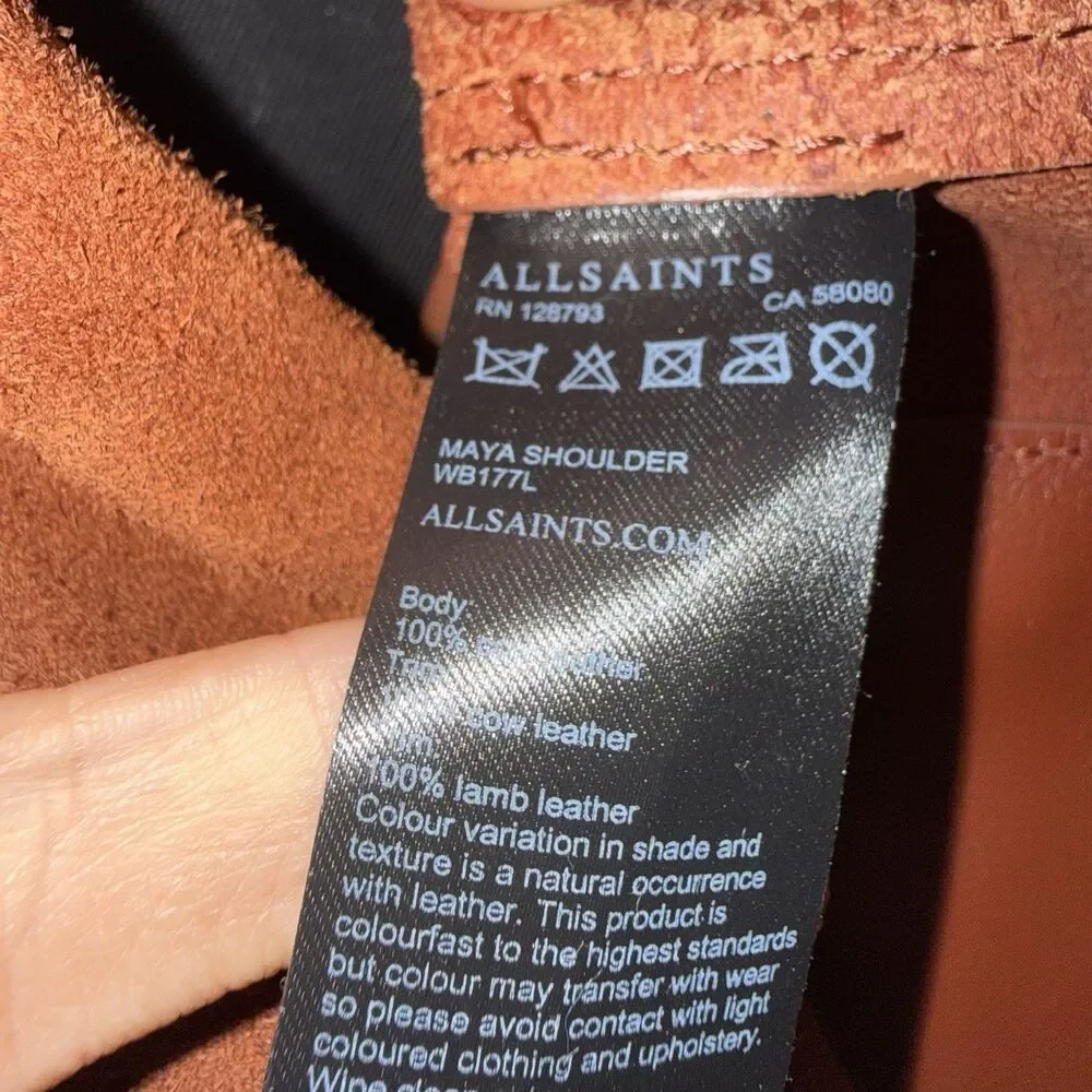 ALLSAINTS Maya Leather Shoulder Bal Calfskin In Rust Color